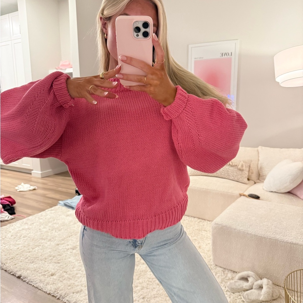 Princess Polly Vibrant Pink Crew Neck Sweater